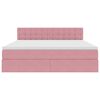 vidaXL Bett mit Stauraum und LED mit Matratze Rosa 180 x 200 cm Samt