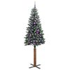 vidaXL Schlanker Weihnachtsbaum mit 300 LEDs mit St&auml;nder Gr&uuml;n 210 cm
