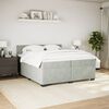 vidaXL Boxspringbett mit Matratze Hellgrau 200x200 cm Samt