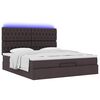 vidaXL Ottoman-Bett mit Matratze & LEDs Dunkelbraun 160x200 cm Stoff