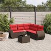 vidaXL 6-teiliges Gartensofa-Set mit Kissen, braun, Polyrattan