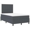vidaXL LED Boxspringbett Dunkelgrau und Wei&szlig; 120 x 200 cm Cordstoff