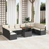 vidaXL Garten-Sofa-Set mit Kissen mit Kissen 11 pcs Schwarz und Creme