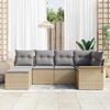 vidaXL Gartensofa-set mit Speicher 6 pcs Beige Poly-Rattan