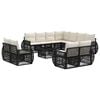 vidaXL Gartensofa-set 12 Stk. Schwarz und Cremewei&szlig; Poly-Rattan