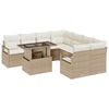 vidaXL Gartensofa-set 9 stk. 8-Sitzanzahl Beige und Creme Poly-Rattan