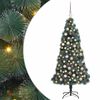 vidaXL K&uuml;nstlicher vorbeleuchteter Weihnachtsbaum mit Kugelset Gr&uuml;n