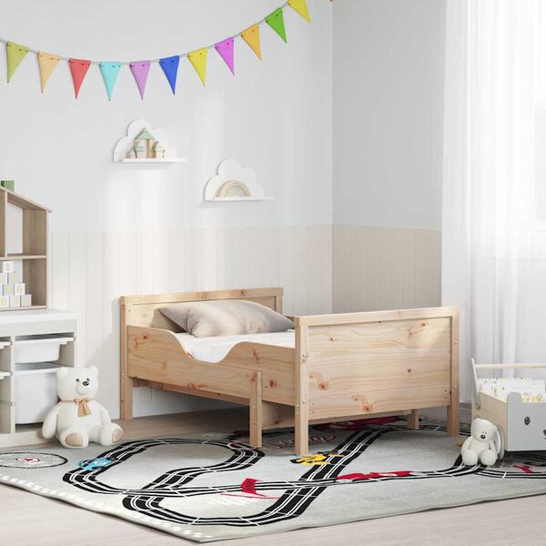 vidaXL Bettrahmen mit Matratze Braun 80 x 200 cm Massives Kiefernholz