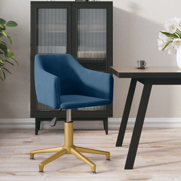vidaXL Esszimmerstuhl Drehbar Blau Samt