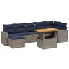 vidaXL 8-teiliges Gartensofa-Set mit Kissen, grau, Polyrattan