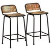 vidaXL Barhocker 2 Stk. 46x35,5x80 cm Altholz Massivholz