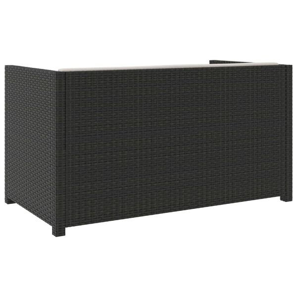 vidaXL 5-tlg. Garten-Lounge-Set mit Auflagen Poly Rattan Schwarz