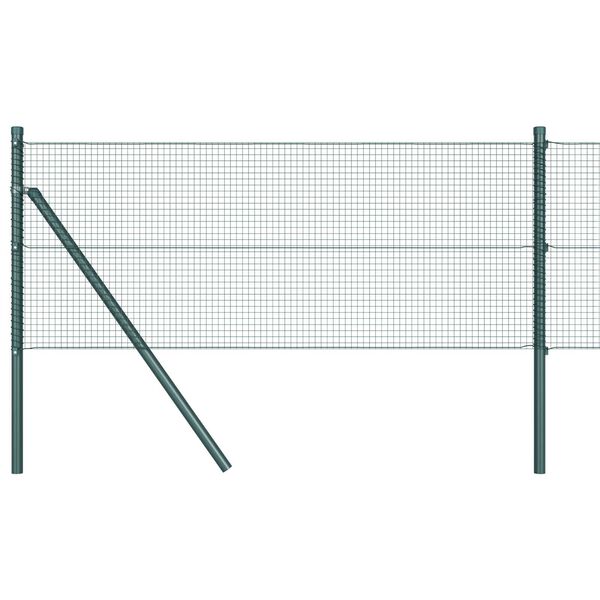 vidaXL Zaunpfosten Gr&uuml;n 10 x 0,6 m (16 x 16 mm Netz) Stahl und PVC
