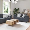 vidaXL 2-teiliges Sofa-Set mit Kissen, dunkelgrauer Samt