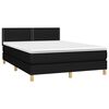 vidaXL Boxspringbett mit Matratze & LED Schwarz 140x190 cm Stoff