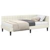 vidaXL Eckbettgestell mit Matratze mit Kopfteil Creme 90 x 190 cm Samt