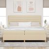 vidaXL Boxspringbett mit Matratze Creme 200 x 200 cm Stoff