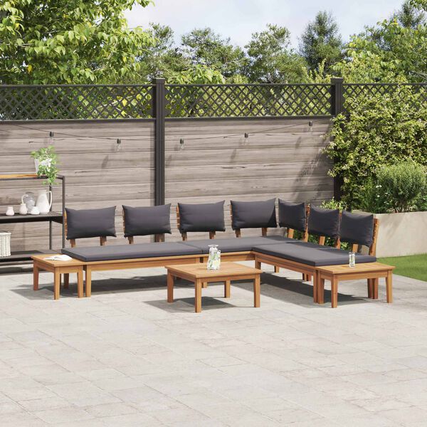 vidaXL Gartensofa-set 3 pcs Braun und Grau