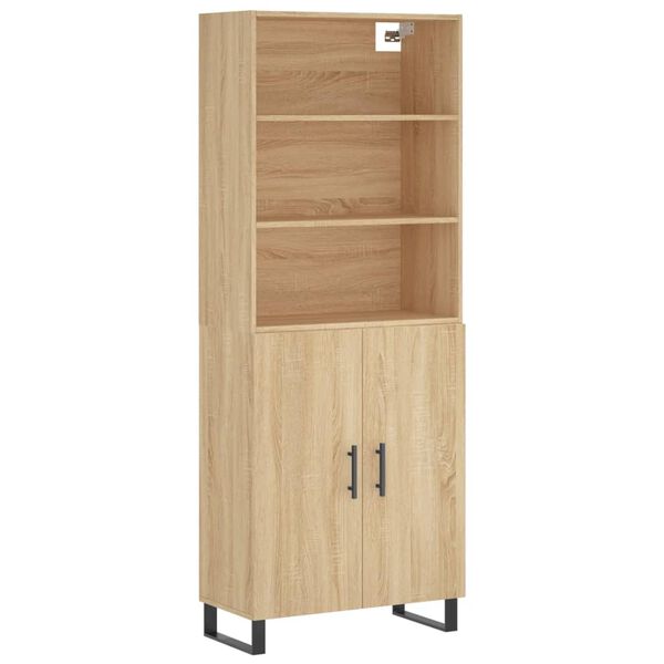 vidaXL Highboard Sonoma-Eiche 69,5x34x180 cm Holzwerkstoff