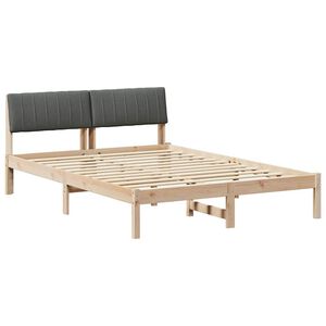 vidaXL Bettgestell Braun und Dunkelgrau 135 x 190 cm Massivholz Kiefer