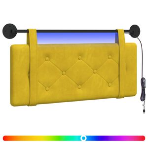 vidaXL H&auml;ngendes Kopfteil Mit LED Licht Gelb Samt