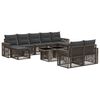 vidaXL Gartensofa-set 10 stk. Grau und Dunkelgrau Poly-Rattan