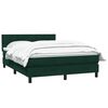 vidaXL Boxspringbett mit Matratze Dunkelgr&uuml;n 140x210 cm Samt