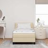 vidaXL Boxspringbett mit Matratze Creme 200 x 100 cm Polyester