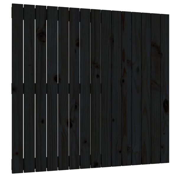 vidaXL Wand-Kopfteil Schwarz 95,5x3x90 cm Massivholz Kiefer
