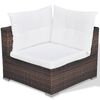 vidaXL 6-tlg. Garten-Lounge-Set mit Kissen Poly Rattan Braun