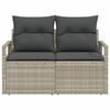 vidaXL Garten-Sofa mit Kissen 120 x 62 x 69 cm Poly-Rattan