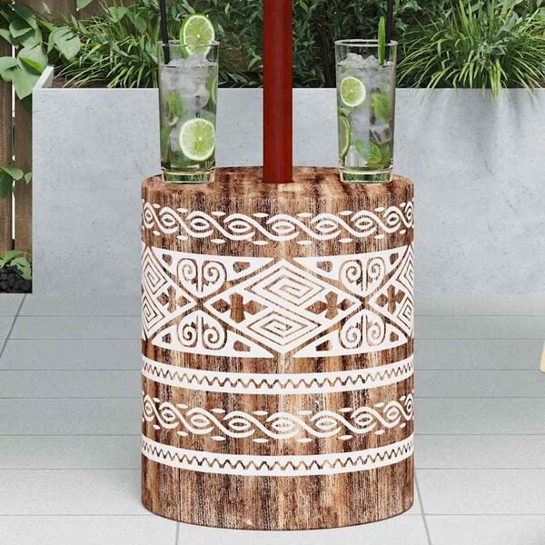 vidaXL Sonnenschirmst&auml;nder Wei&szlig; gewaschen &Oslash;34 x 40 cm Massivholz