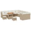 vidaXL Gartensofa-set mit Kissen 13 pcs Beige Poly-Rattan