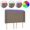 vidaXL LED Kopfteil Taupe 147x16x118/128 cm Stoff
