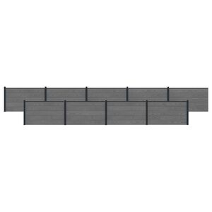 vidaXL Zaunelement 9 pcs WPC und Aluminium Grau