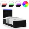 vidaXL Ottoman-Bett mit Matratzen & LEDs Schwarz 100x200 cm Samt