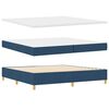 vidaXL Boxspringbett mit Matratze mit Kopfteil Blau 200 x 200 cm Stoff