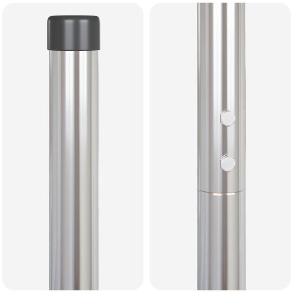 vidaXL Zaunpfosten 12 pcs Silber Pulverbeschichteter Stahl