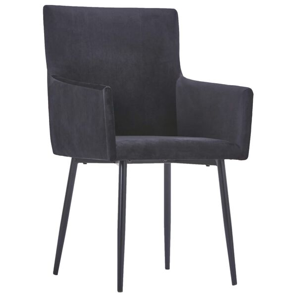 vidaXL Esszimmerst&uuml;hle mit Armlehnen 2 Stk. Schwarz Samt