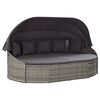 vidaXL Outdoor-Loungebett mit Dach Grau