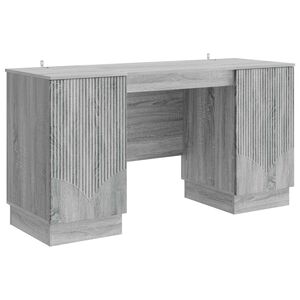 vidaXL Schreibtisch Graues Sonoma 142,5 x 50 x 75 cm Holzwerkstoff
