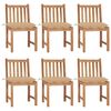 vidaXL Gartenst&uuml;hle 6 Stk. mit Kissen Massivholz Teak