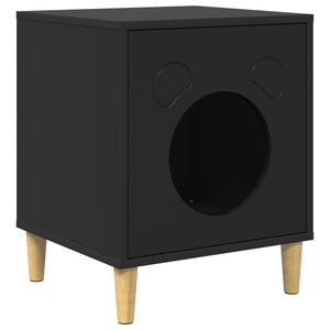 vidaXL Katzenhaus Schwarz 42,5 x 40 x 53 cm Holzwerkstoff