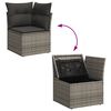 vidaXL 3-tlg. Garten-Sofagarnitur mit Kissen Grau Poly Rattan