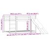 vidaXL Etagenbett mit Rutsche und Gardinen Weiß und Schwarz 90x190 cm