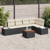 vidaXL Gartensofa-set mit Speicher 6 pcs Schwarz und Creme Poly-Rattan