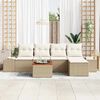 vidaXL Garten-Sofa-Set mit Kissen 6 pcs Beige Poly Rattan