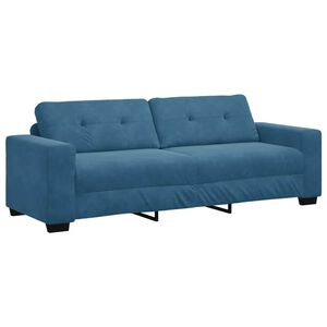vidaXL | Blauer Samtsofa | mit Kissen Blau Samt