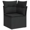 vidaXL 5tlg. Garten-Sofagarnitur mit Kissen Schwarz Poly Rattan Akazie