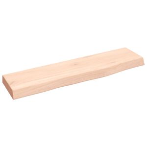vidaXL Wandregal 40x10x2 cm Massivholz Eiche Unbehandelt